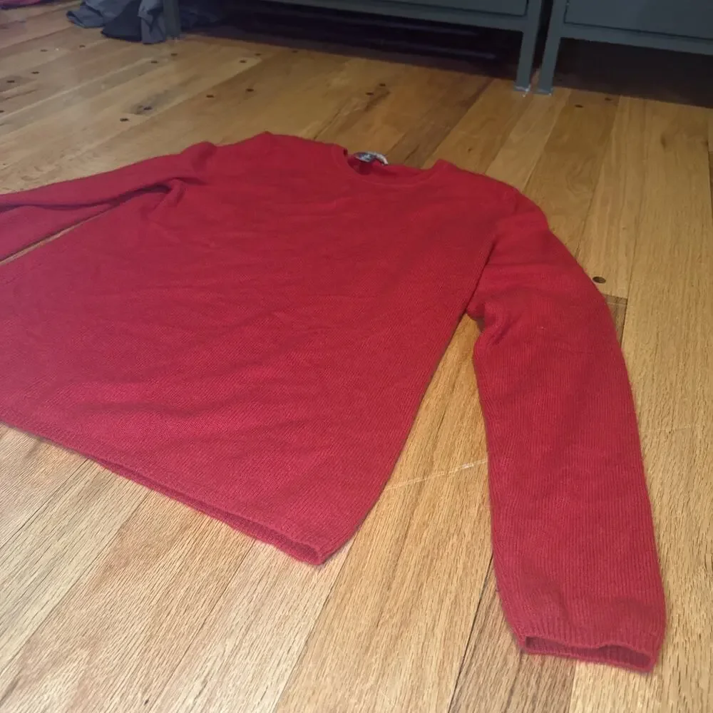 Charter Club 100% Cashmere Sweater Womens M Red Crewneck Quiet Luxury Soft
